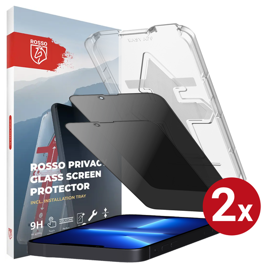 Rosso iPhone 13 Pro Max Privacy Glass met Installatietray (2-Pack) afbeelding 1