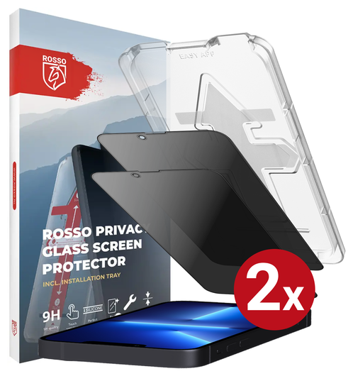 Rosso iPhone 13 Pro Max Privacy Glass met Installatietray (2-Pack) afbeelding 14