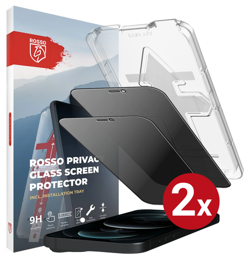 Rosso iPhone 12 Pro Max Privacy Glass met Installatietray (2-Pack) afbeelding 13