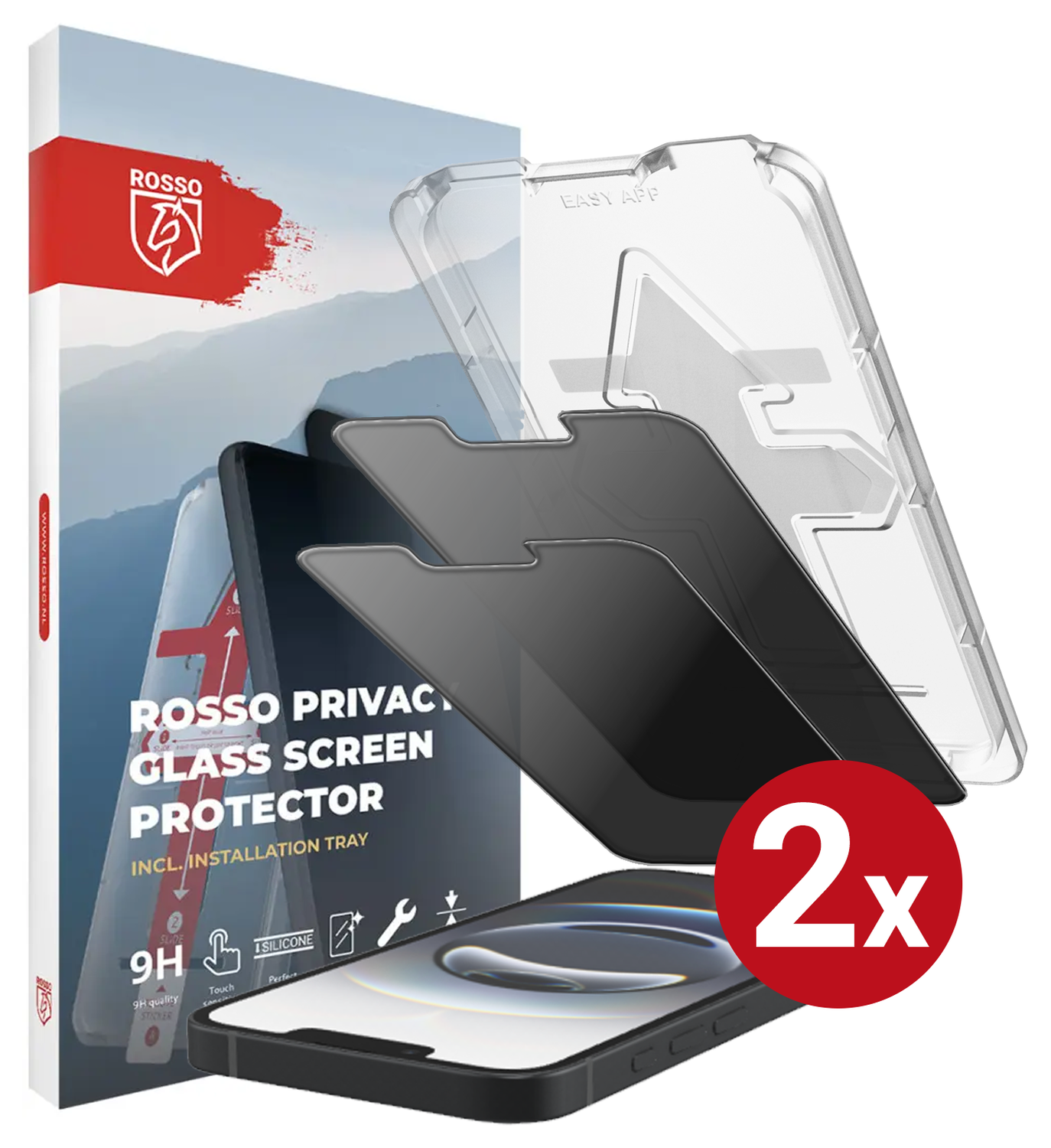 Rosso Apple iPhone 16e Privacy Glass met Installatietray (2-Pack) afbeelding 14