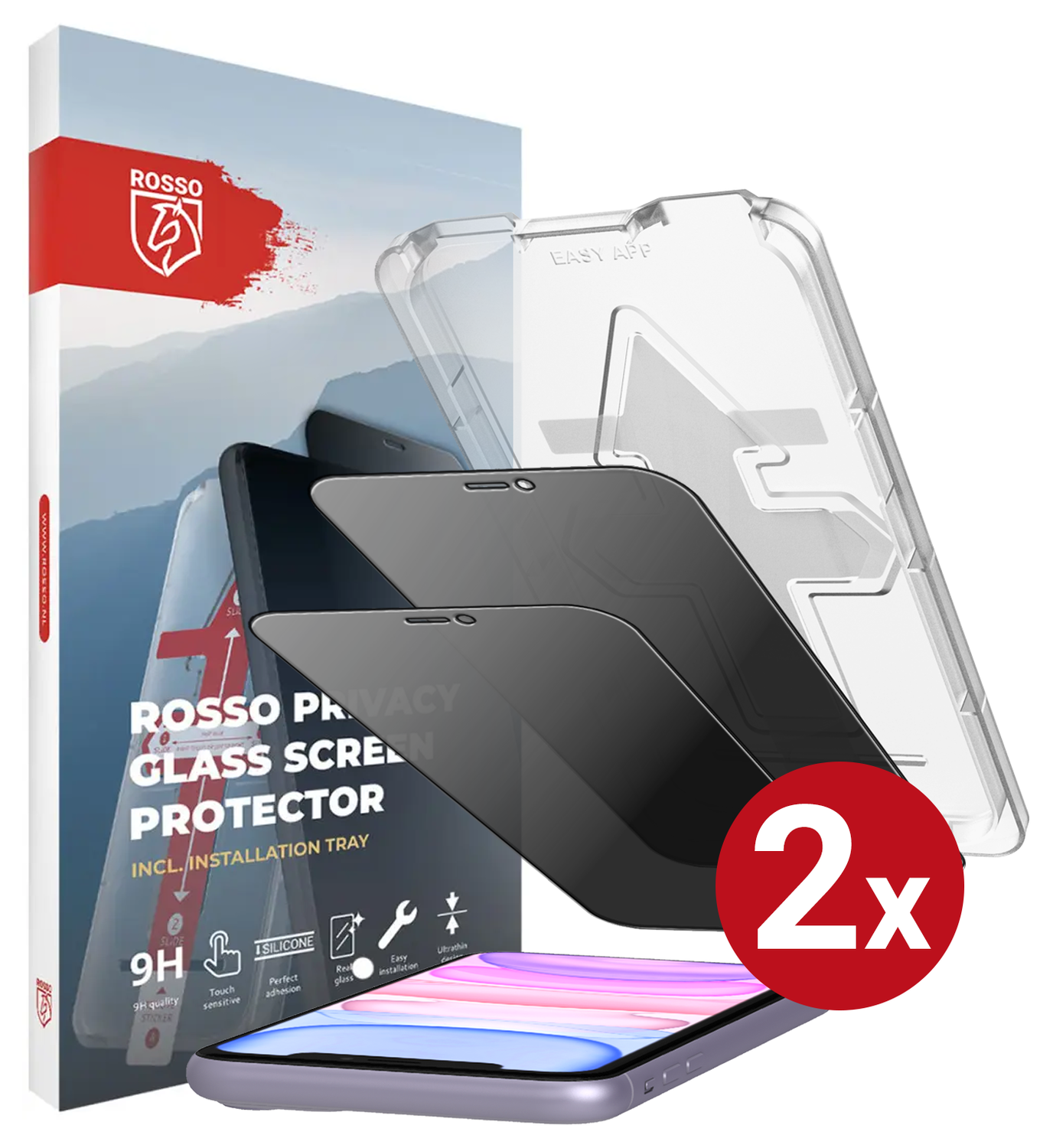 Rosso Apple iPhone 11 Privacy Glass met Installatietray (2-Pack) afbeelding 14