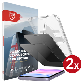 Rosso Apple iPhone 11 Privacy Glass met Installatietray (2-Pack)