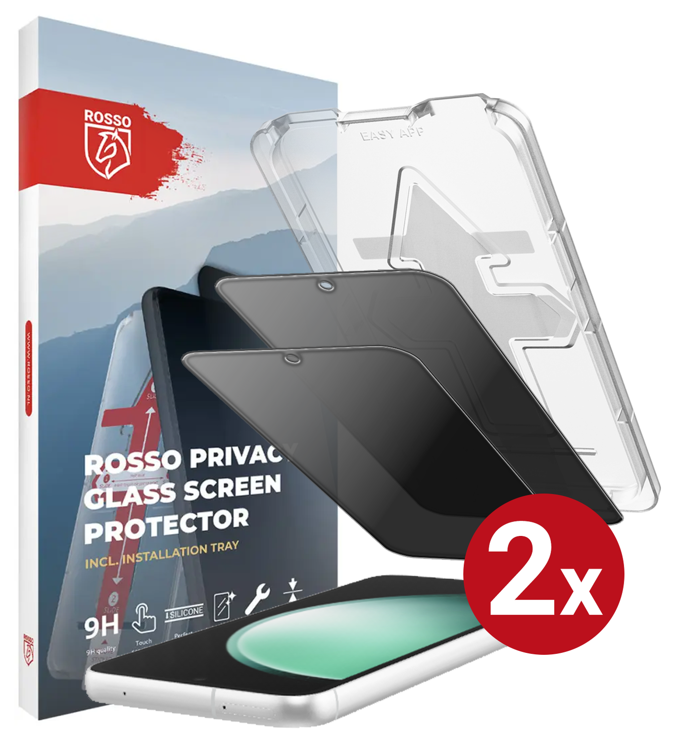 Rosso Samsung Galaxy S23 FE Privacy Glass met Installatietray (2-Pack) afbeelding 13