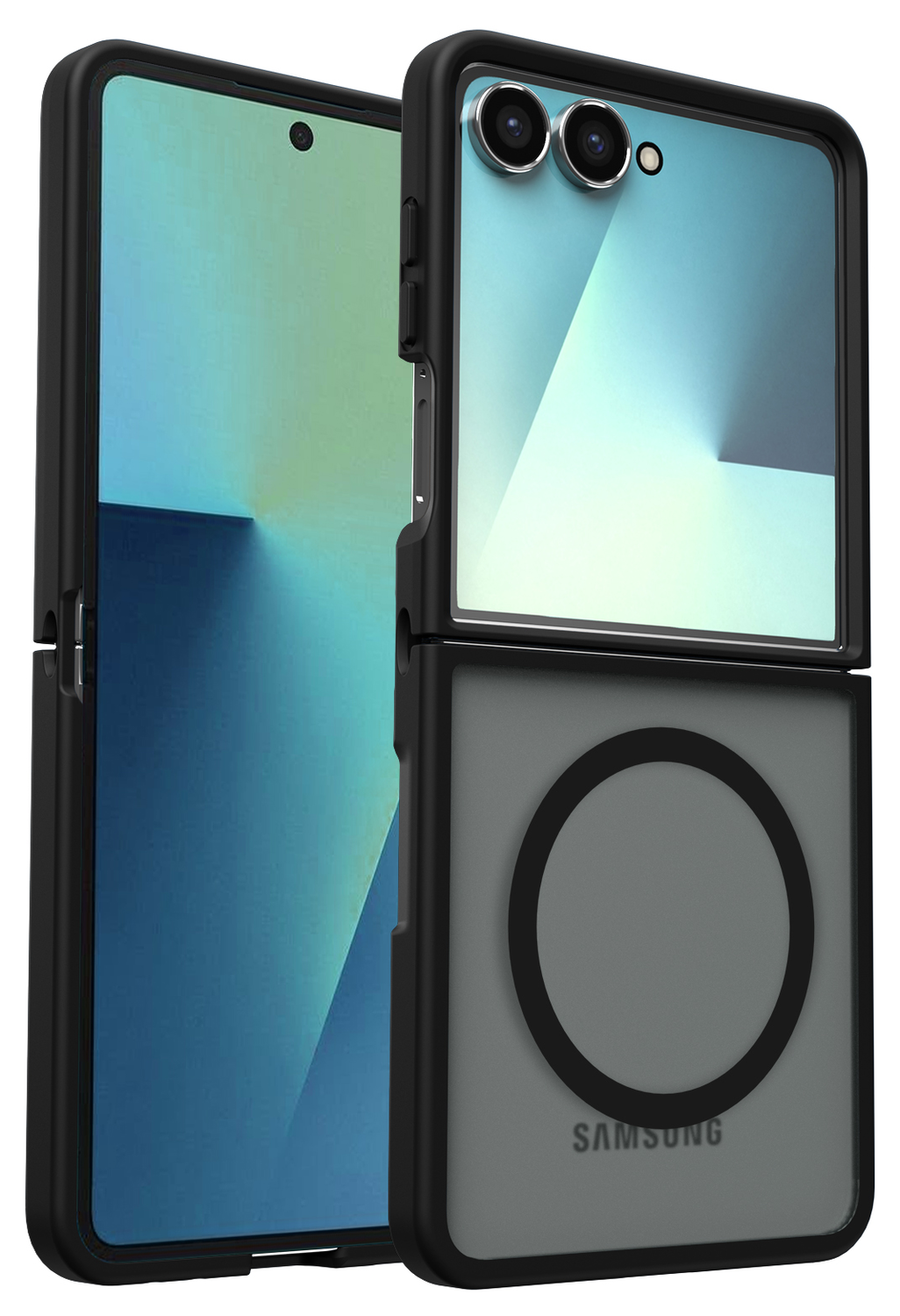 Samsung Galaxy Z Flip 7 Hoesje met MagSafe Back Cover Matte Zwart afbeelding 1