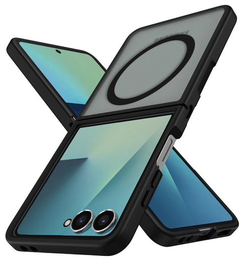 Samsung Galaxy Z Flip 7 Hoesje met MagSafe Back Cover Matte Zwart afbeelding 2