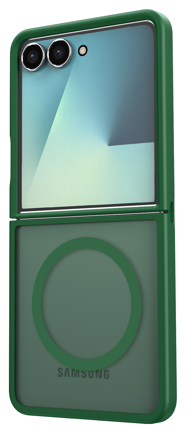 Samsung Galaxy Z Flip 7 Hoesje met MagSafe Back Cover Matte Groen afbeelding 5