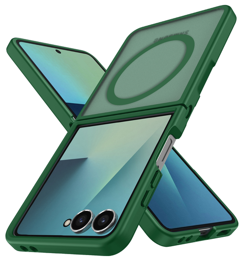 Samsung Galaxy Z Flip 7 Hoesje met MagSafe Back Cover Matte Groen afbeelding 2