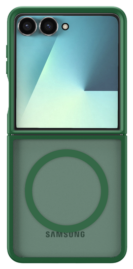 Samsung Galaxy Z Flip 7 Hoesje met MagSafe Back Cover Matte Groen afbeelding 4