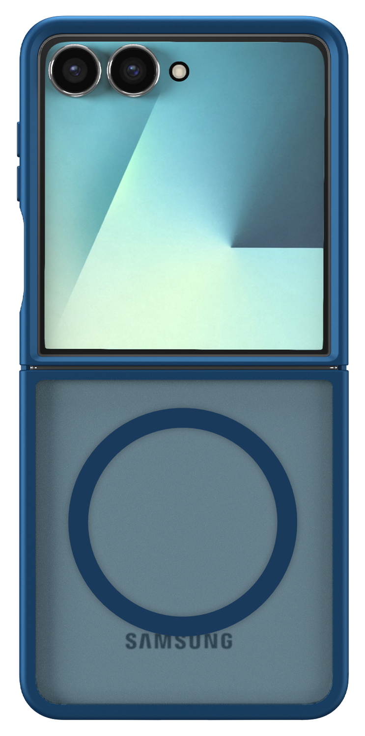 Samsung Galaxy Z Flip 7 Hoesje met MagSafe Back Cover Matte Blauw afbeelding 4