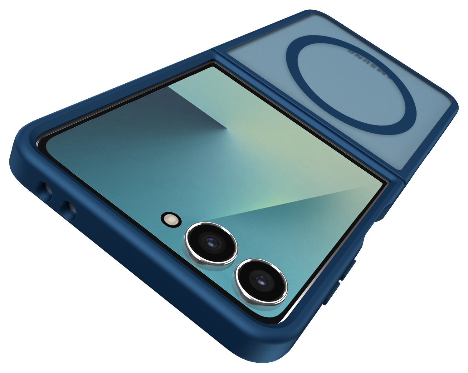 Samsung Galaxy Z Flip 7 Hoesje met MagSafe Back Cover Matte Blauw afbeelding 5