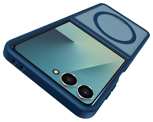 Samsung Galaxy Z Flip 7 Hoesje met MagSafe Back Cover Matte Blauw afbeelding 5