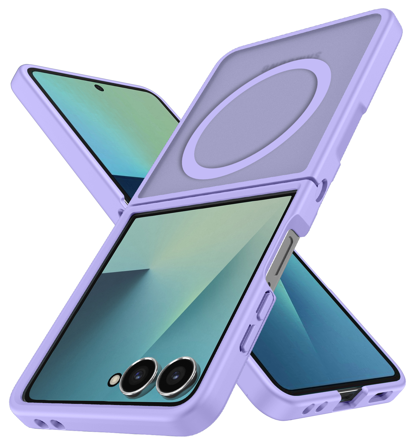 Samsung Galaxy Z Flip 7 Hoesje met MagSafe Back Cover Matte Paars afbeelding 2