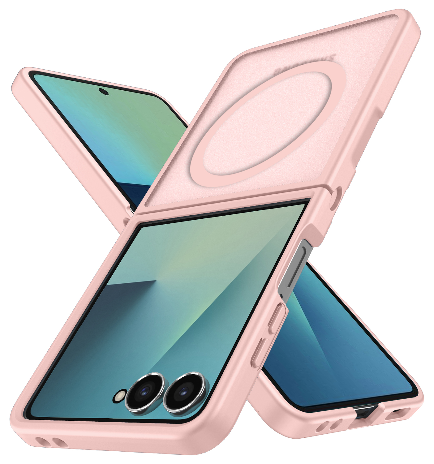 Samsung Galaxy Z Flip 7 Hoesje met MagSafe Back Cover Matte Roze afbeelding 2