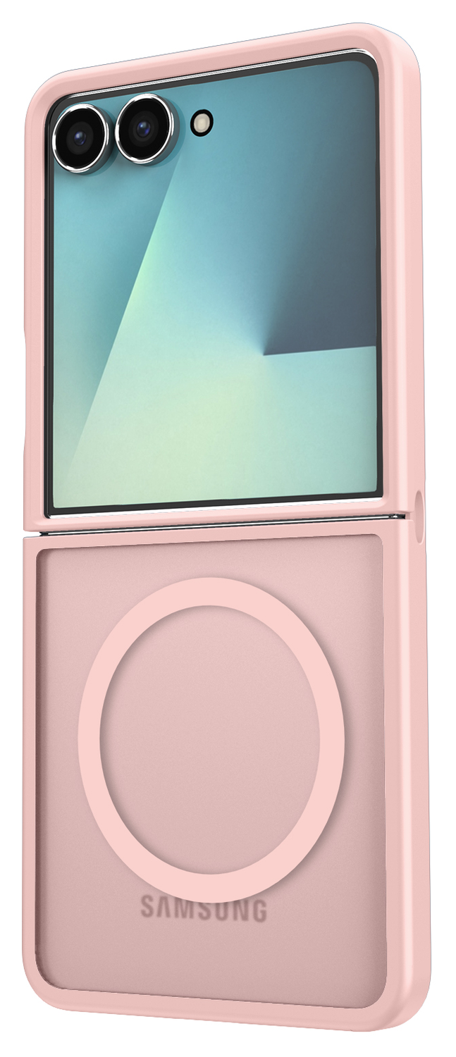 Samsung Galaxy Z Flip 7 Hoesje met MagSafe Back Cover Matte Roze afbeelding 5