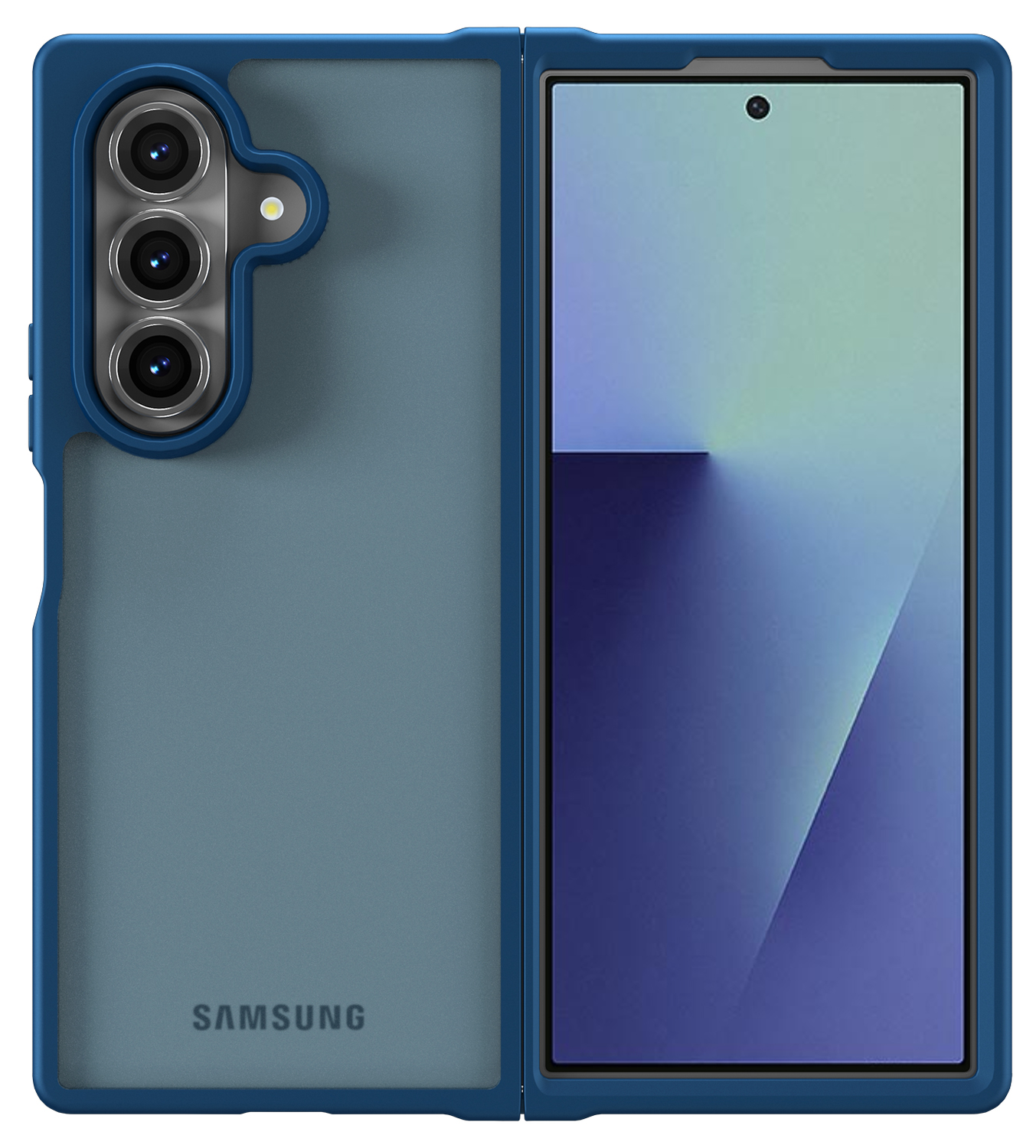 Samsung Galaxy Z Fold 7 Hoesje Back Cover Matte Blauw afbeelding 1