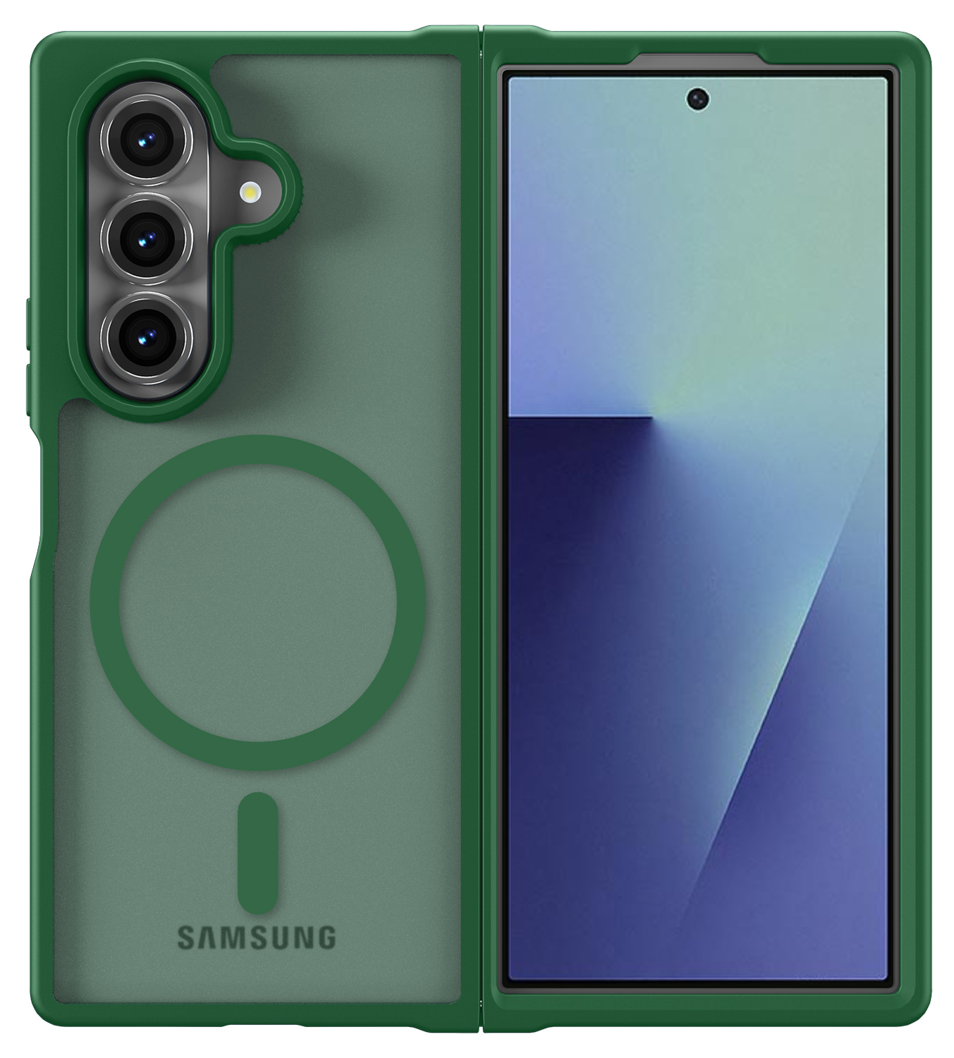 Samsung Galaxy Z Fold 7 Hoesje met MagSafe Back Cover Matte Groen afbeelding 1