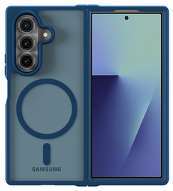 Samsung Galaxy Z Fold 7 Hoesje met MagSafe Back Cover Matte Blauw afbeelding