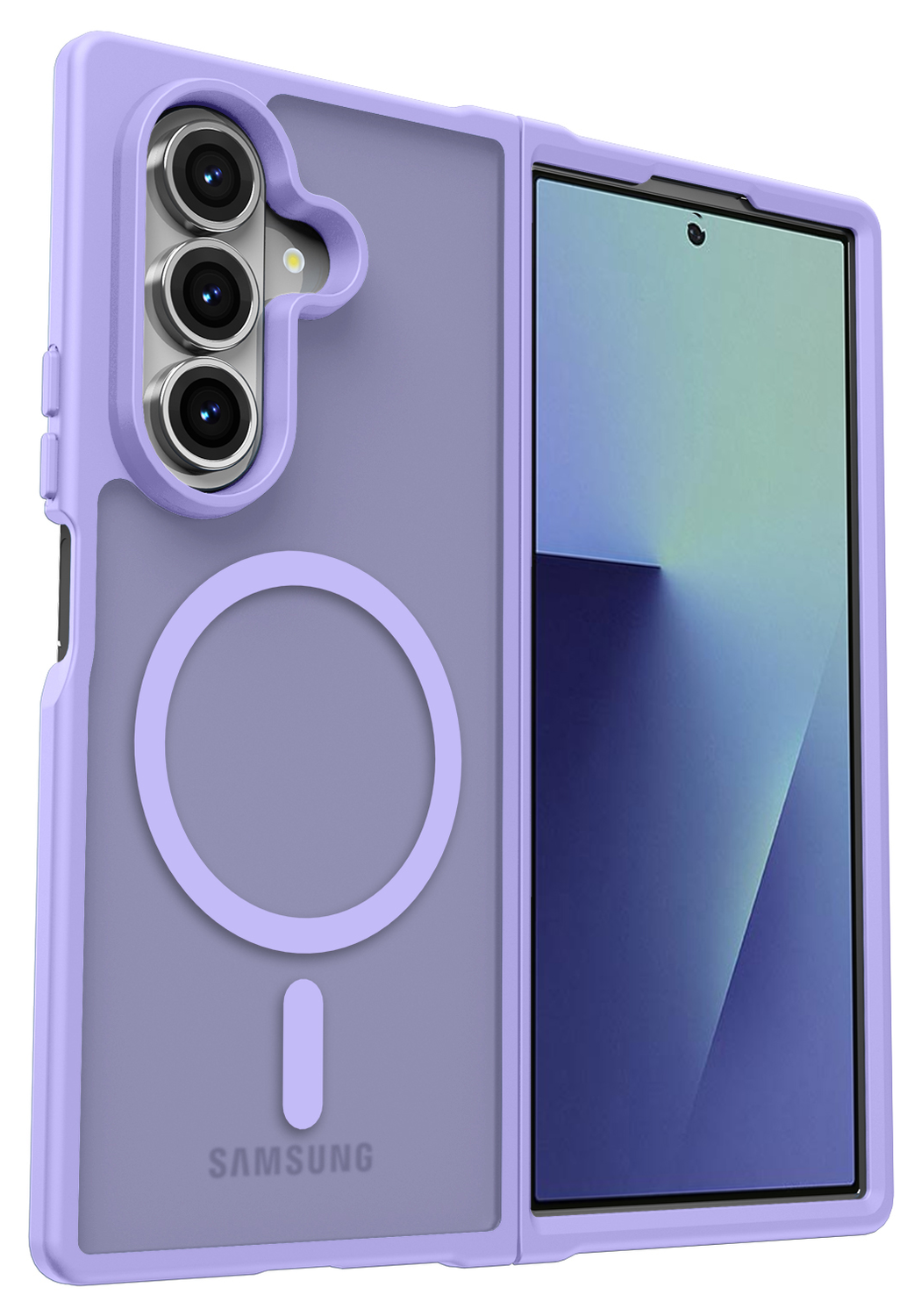 Samsung Galaxy Z Fold 7 Hoesje met MagSafe Back Cover Matte Paars afbeelding 4