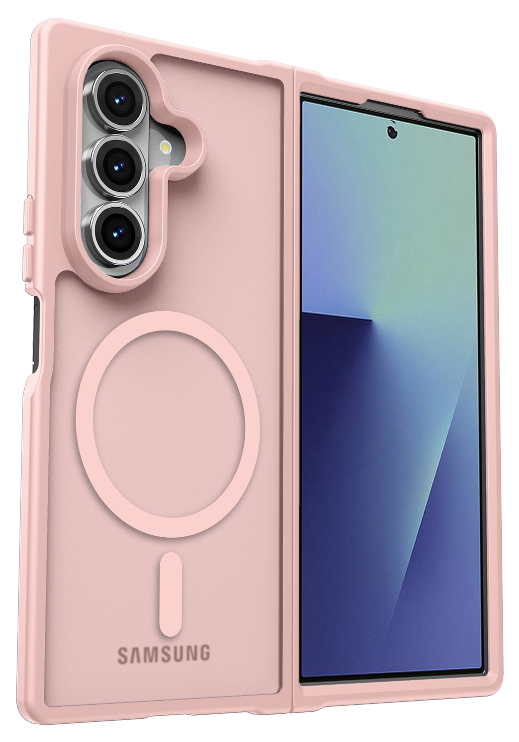 Samsung Galaxy Z Fold 7 Hoesje met MagSafe Back Cover Matte Roze afbeelding 4
