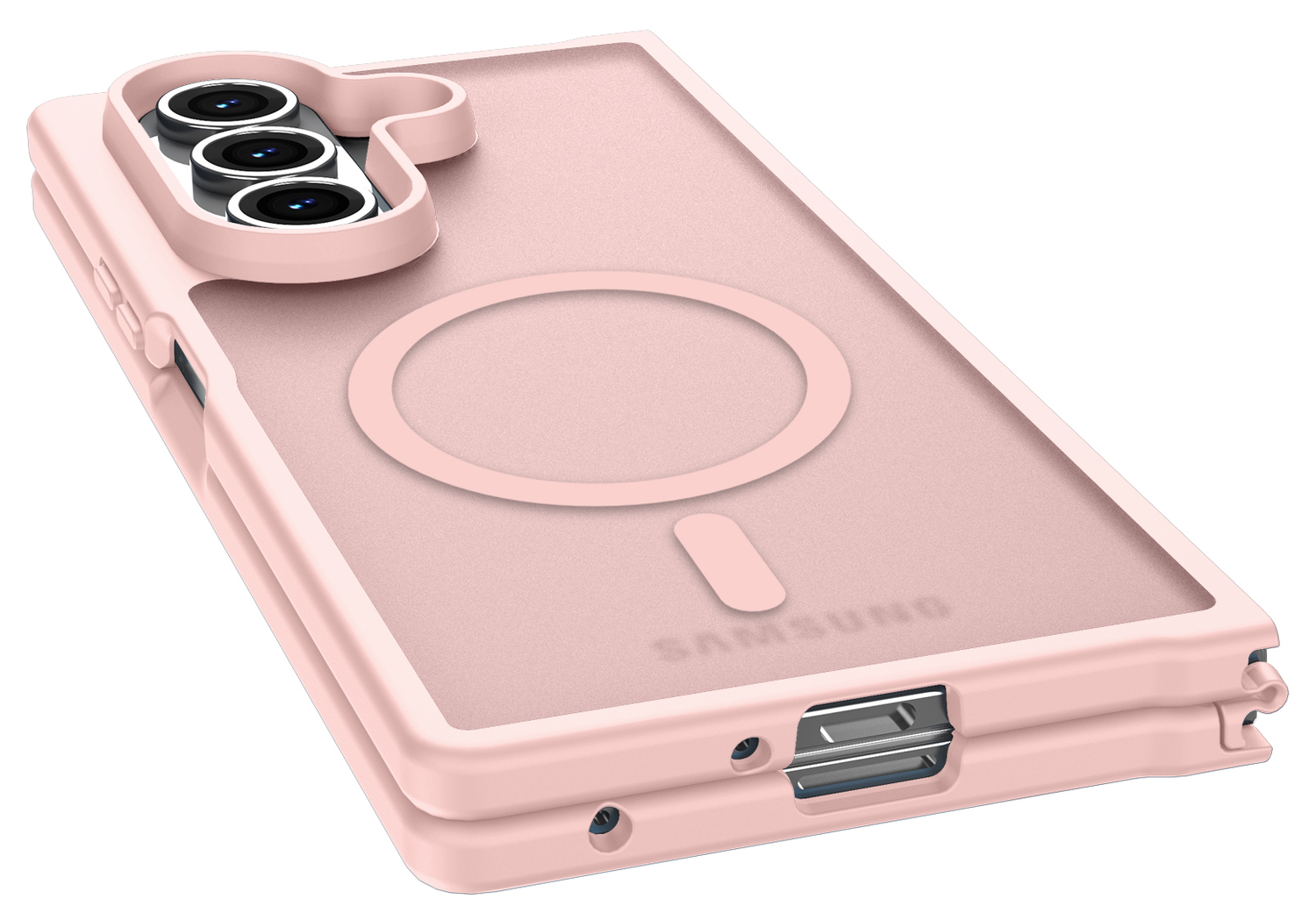 Samsung Galaxy Z Fold 7 Hoesje met MagSafe Back Cover Matte Roze afbeelding 5