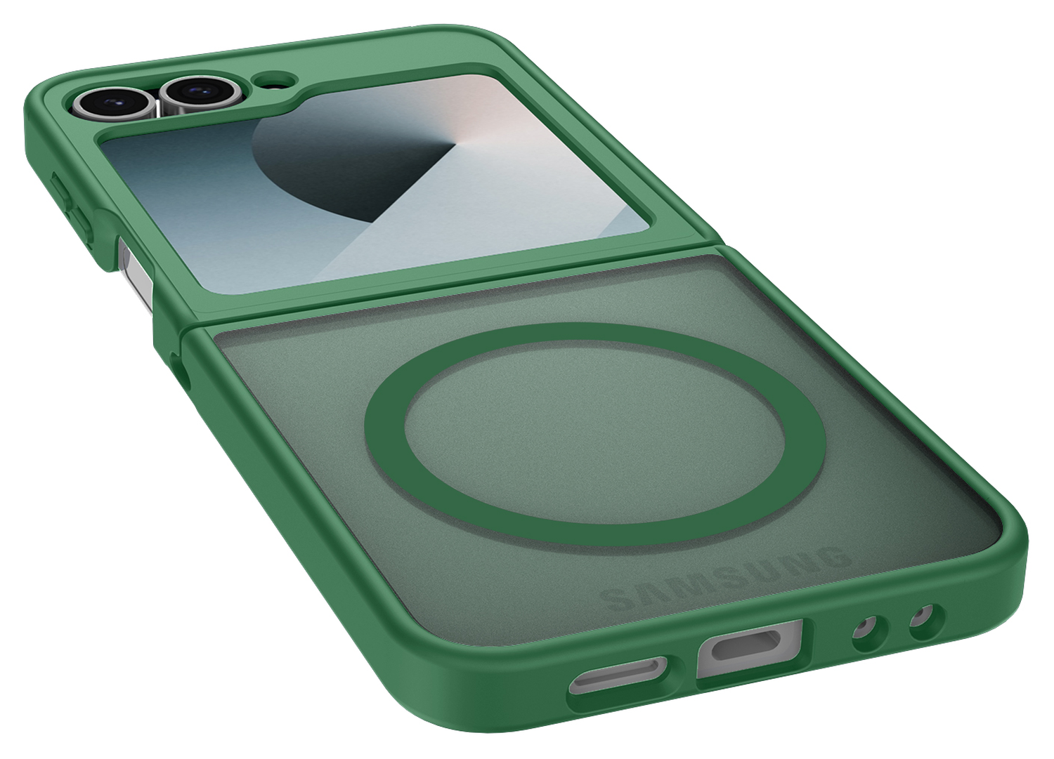Samsung Galaxy Z Flip 7 FE / 6 Hoesje met MagSafe Back Cover Matte Groen afbeelding 5