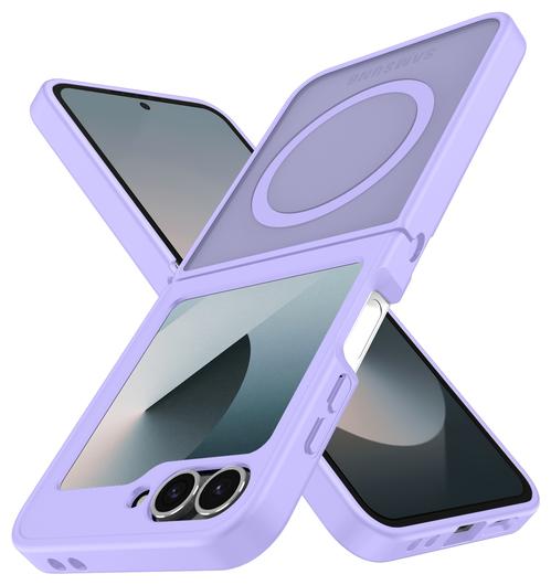Samsung Galaxy Z Flip 7 FE / 6 Hoesje met MagSafe Back Cover Matte Paars afbeelding 2