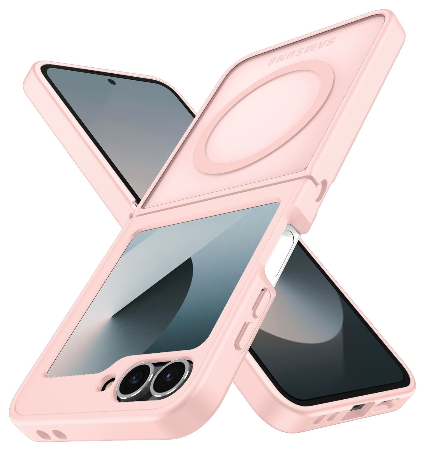 Samsung Galaxy Z Flip 7 FE / 6 Hoesje met MagSafe Back Cover Matte Roze afbeelding 4