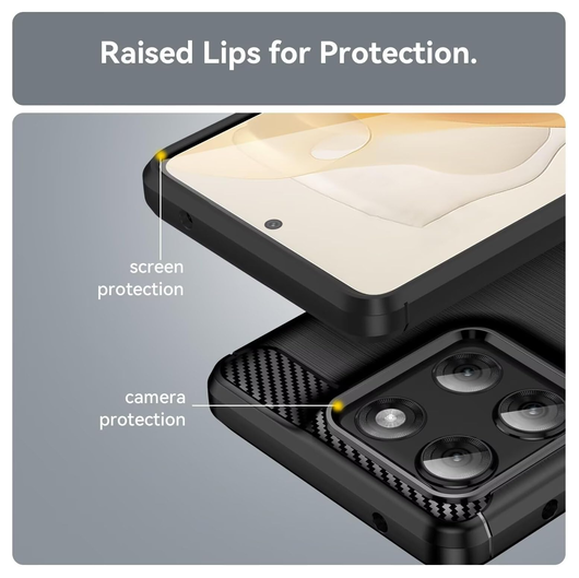 Motorola Moto G86 Hoesje Geborsteld TPU Flexibele Back Cover Zwart afbeelding 7
