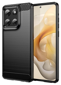 Motorola Moto G86 Hoesje Geborsteld TPU Flexibele Back Cover Zwart afbeelding