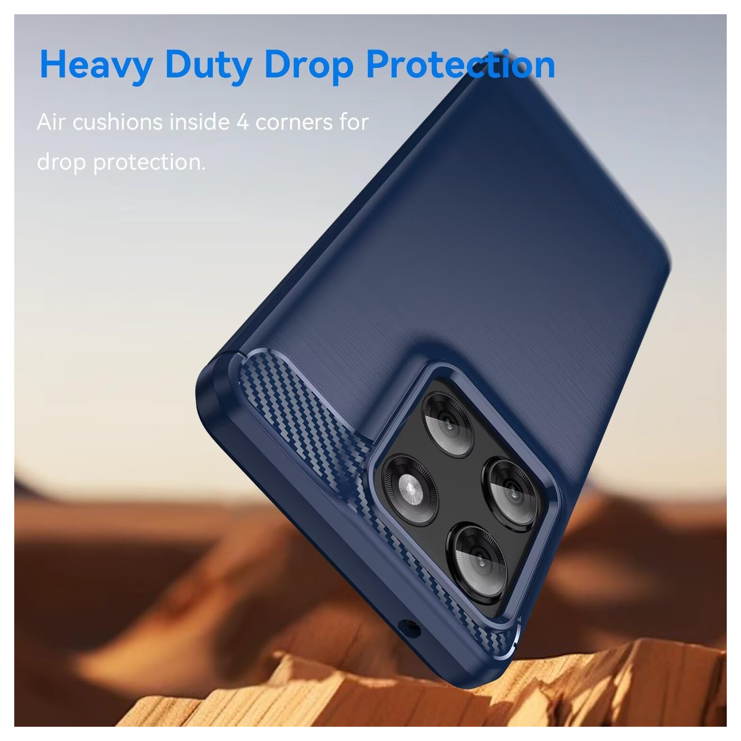 Motorola Moto G86 Hoesje Geborsteld TPU Flexibele Back Cover Blauw afbeelding 4