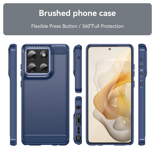 Motorola Moto G86 Hoesje Geborsteld TPU Flexibele Back Cover Blauw afbeelding 8