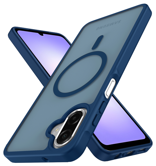 Samsung Galaxy A07 Hoesje met MagSafe Back Cover Matte Blauw afbeelding 2