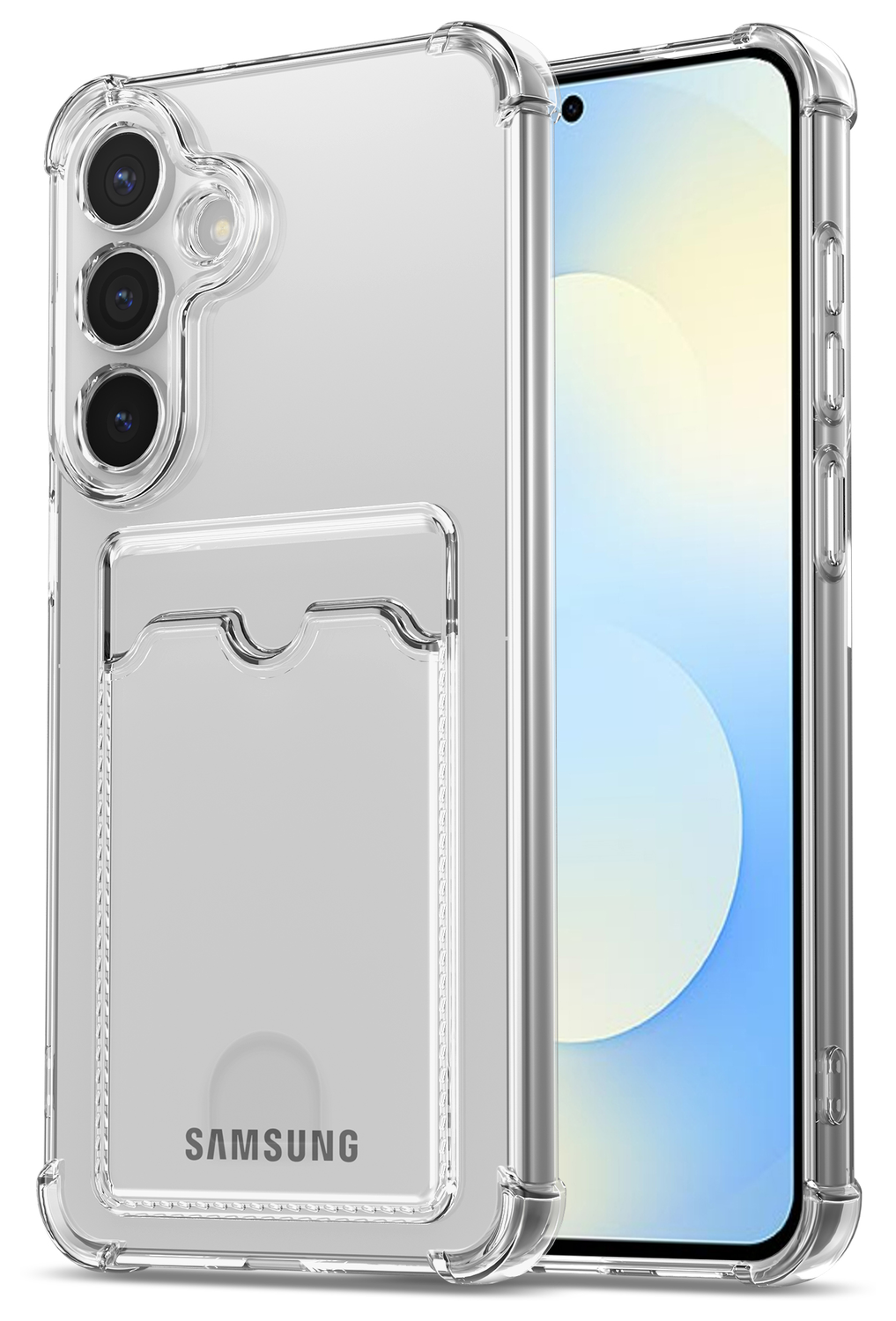 Samsung Galaxy S25 FE Hoesje Dun TPU met Pasjeshouder Back Cover Transparant afbeelding 1