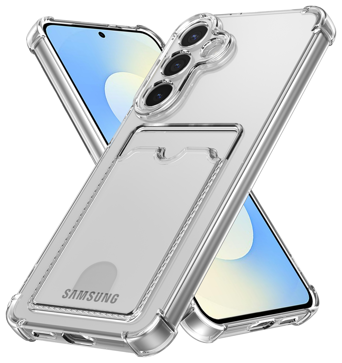 Samsung Galaxy S25 FE Hoesje Dun TPU met Pasjeshouder Back Cover Transparant afbeelding 2