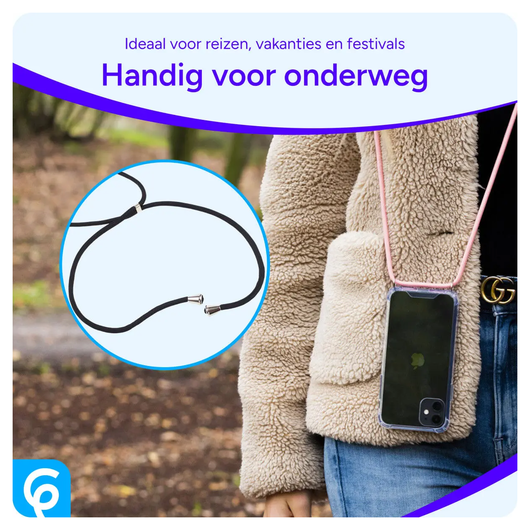 Samsung Galaxy S25 FE Hoesje met Koord Schokbestendig TPU Transparant afbeelding 3