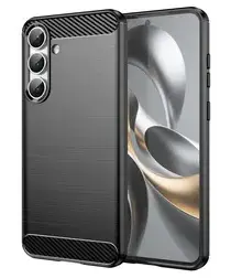 Samsung Galaxy S25 FE Hoesje Geborsteld TPU Flexibele Back Cover Zwart afbeelding