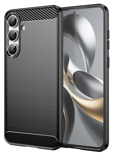 Samsung Galaxy S25 FE Hoesje Geborsteld TPU Flexibele Back Cover Zwart afbeelding 1