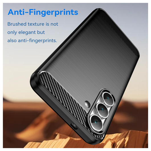 Samsung Galaxy S25 FE Hoesje Geborsteld TPU Flexibele Back Cover Zwart afbeelding 2