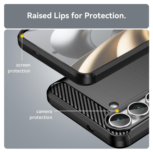 Samsung Galaxy S25 FE Hoesje Geborsteld TPU Flexibele Back Cover Zwart afbeelding 5