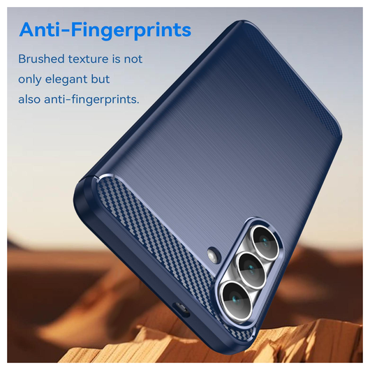 Samsung Galaxy S25 FE Hoesje Geborsteld TPU Flexibele Back Cover Blauw afbeelding 2