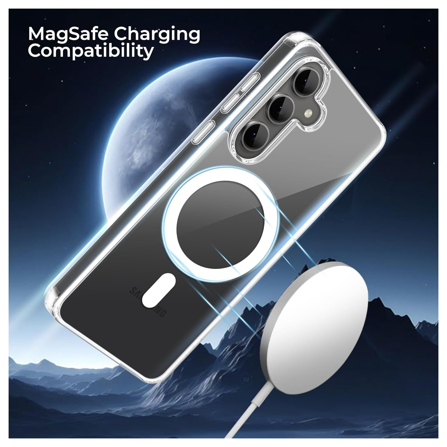 Samsung Galaxy S25 FE Hoesje Hard Back Cover met MagSafe Transparant afbeelding 4