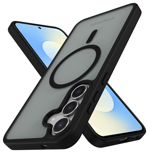 Samsung Galaxy S25 FE Hoesje met MagSafe Back Cover Matte Zwart afbeelding 2