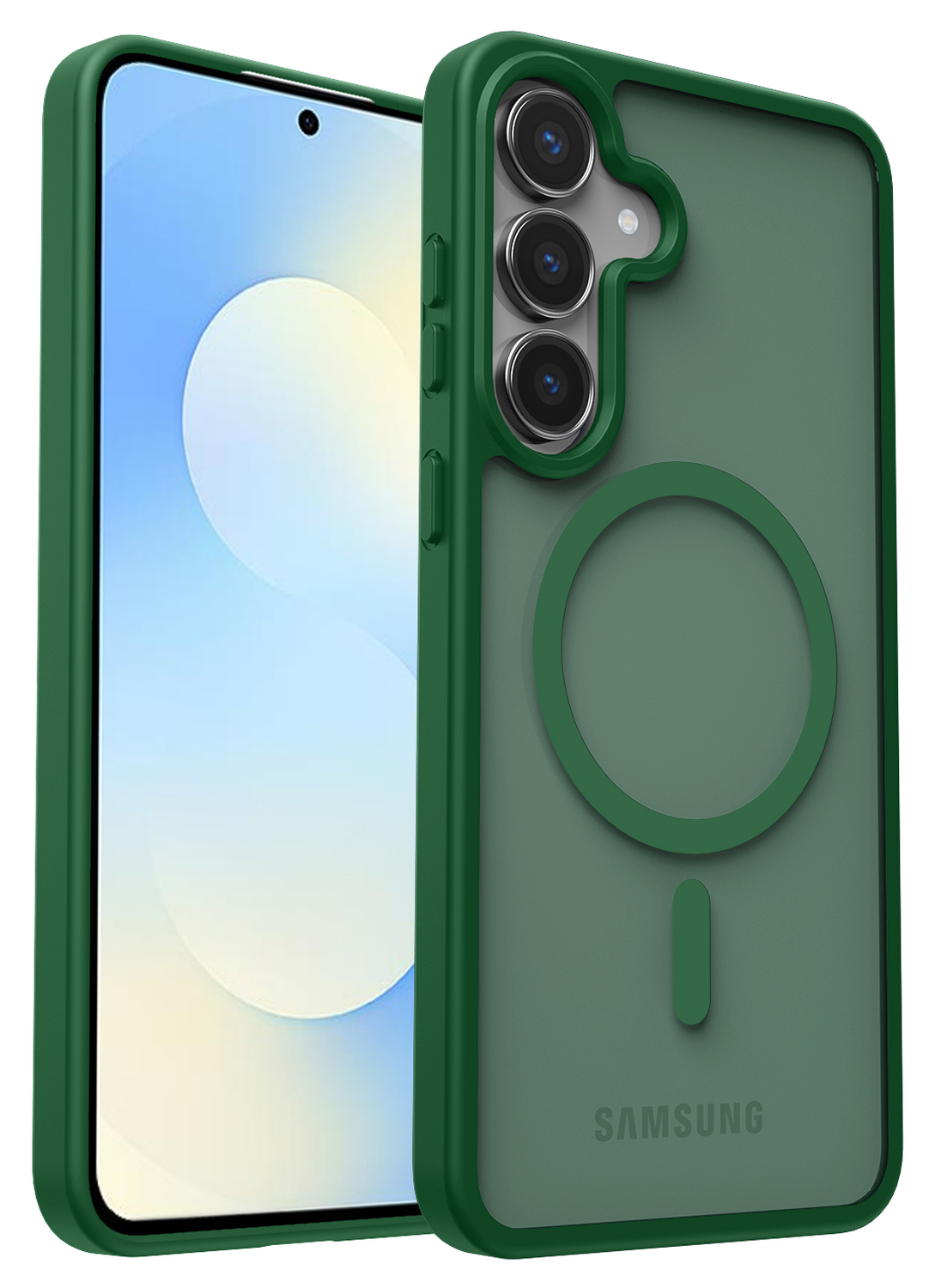 Samsung Galaxy S25 FE Hoesje met MagSafe Back Cover Matte Groen afbeelding 8