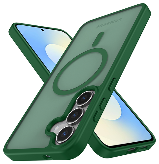Samsung Galaxy S25 FE Hoesje met MagSafe Back Cover Matte Groen afbeelding 2