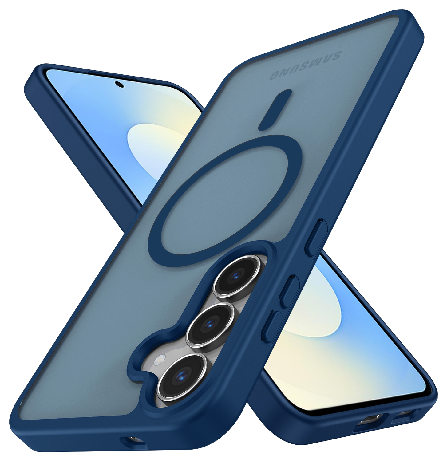 Samsung Galaxy S25 FE Hoesje met MagSafe Back Cover Matte Blauw afbeelding 2