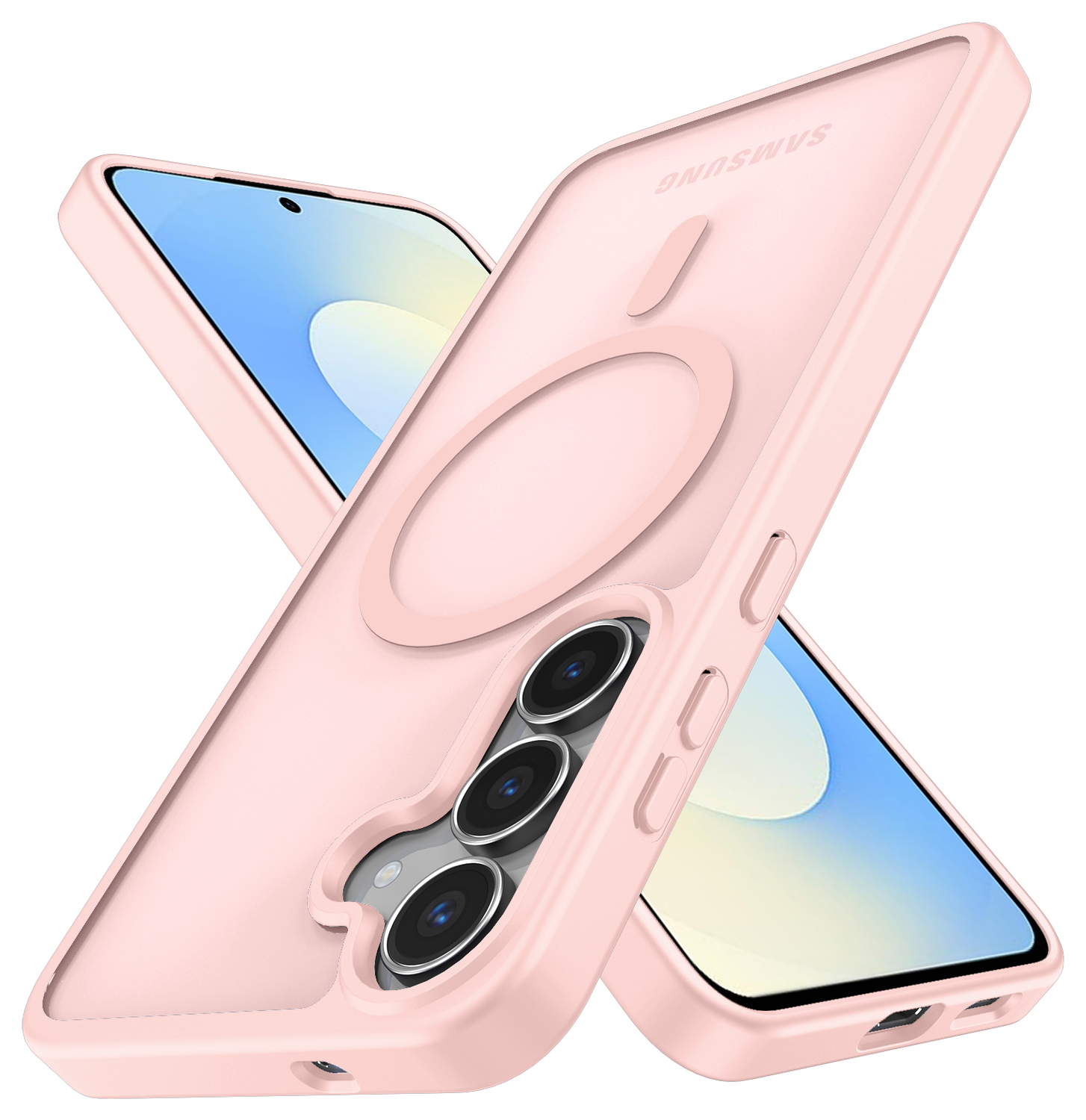 Samsung Galaxy S25 FE Hoesje met MagSafe Back Cover Matte Roze afbeelding 2