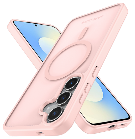 Samsung Galaxy S25 FE Hoesje met MagSafe Back Cover Matte Roze afbeelding 2