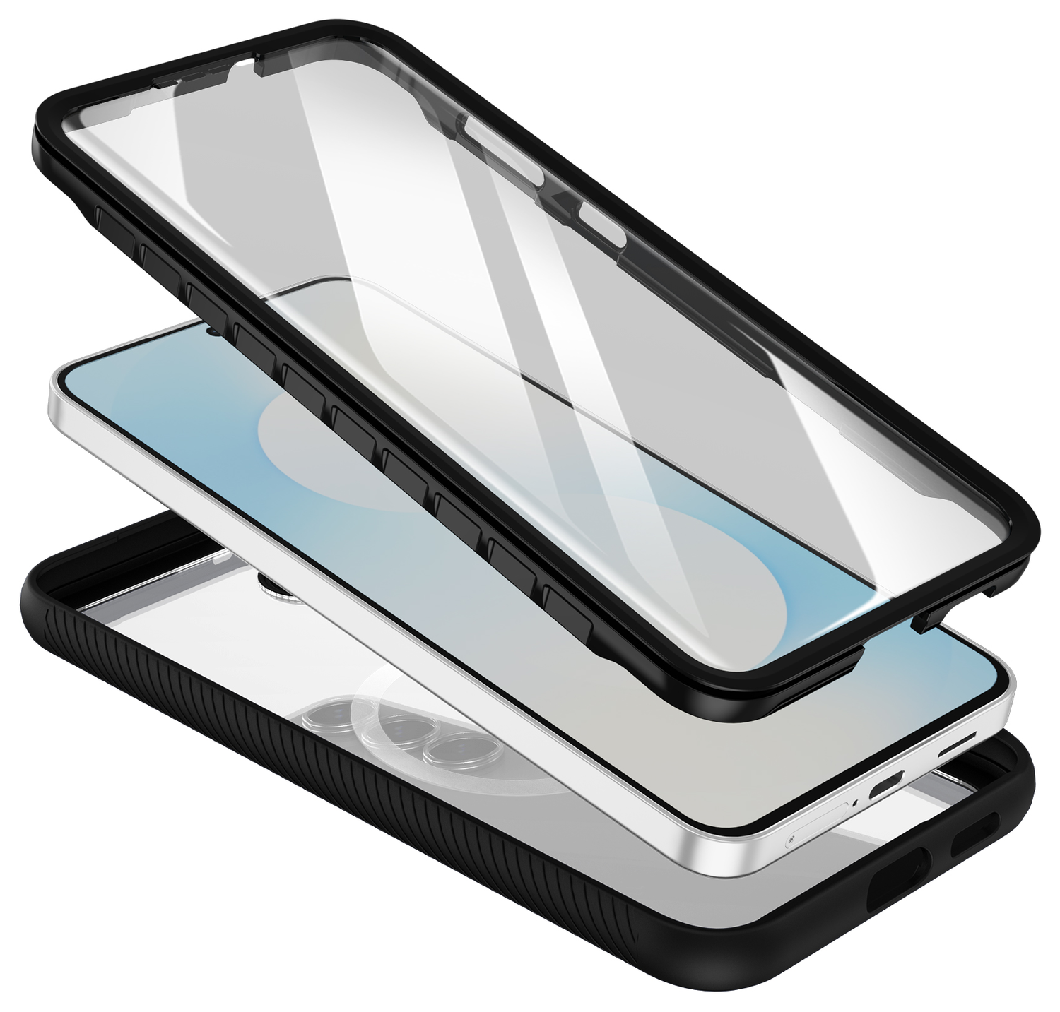 Samsung Galaxy S25 FE Hoesje Full Protect 360° Cover met MagSafe / Qi2 Zwart afbeelding 3