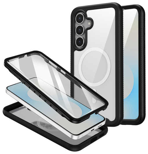 Samsung Galaxy S25 FE Hoesje Full Protect 360° Cover met MagSafe / Qi2 Zwart afbeelding 1