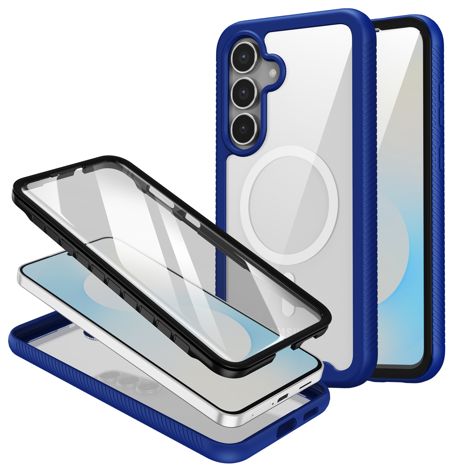 Samsung Galaxy S25 FE Hoesje Full Protect 360° Cover met MagSafe / Qi2 Blauw afbeelding 1